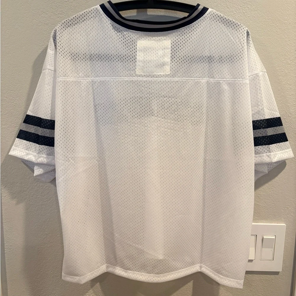 Lauren James Dallas Cowboys Women's Crop Top White Mesh Football Jersey Size XL - Picture 9 of 11